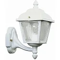 Outdoor Wall luminaire Country style double dome square, Type No. 1812, standing on wall bracket, IP44, E27, cast alu, white