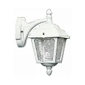 Outdoor Wall luminaire Country style double dome square, Type No. 1813, hanging on wall bracket, IP44, E27, cast alu, white