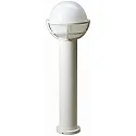 Bollard light Type No. 2030, with ball shade Ø 23cm, IP44, height 80cm, E27 QA55 max. 57W, cast alu / opal glass, white