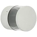 LED Outdoor Wall spot Type No. 2315 - 2-sided, IP44, Ø 10cm, 230V AC/DC, 6W 3000K 660lm, 2x adjustable +/- 60°, white matt