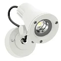 LED Outdoor Wall spot Type No. 2353, IP54, 230V AC/DC, 8W 3000K 800lm 30°, rotatable and swivleing, cable, white matt