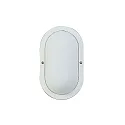 Outdoor Wall and Ceiling luminaire Type No. 6037, oval, IP44, E27 QA55 max. 57W, cast alu / opal glass, white matt