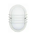 Outdoor Wall and Ceiling luminaire Type No. 6046, oval with cross braces, IP44, E27 QA55 57W, cast alu / glass, white matt
