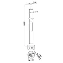 Aluminum mast Type No. 0012 for Ball top light, height: 200cm, cylindrical Ø110cm / 6cm, black
