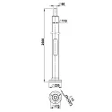 Aluminum mast Type No. 0013, for Ball top light, height: 250cm, cylindrical Ø110cm / 6cm, black