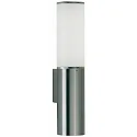 Outdoor Wall luminaire Type No. 0214, round, IP44, E27 max. 20W (LED), stainless steel / acrylic glass matt