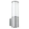 Outdoor Wall luminaire Type No. 0321, IP44, E27 max. 20W, with lower light GU10 PAR16 max. 50W, stainless steel, silver matt