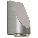 LED Outdoor Wall luminaire Type No. 0671, IP43, 230V AC/DC, 4.5W 3000K 330lm, cast alu / bubble glass clear, silver matt