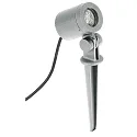 Ground spike spot Type No. 2197, IP54, GU10 PAR16 max. 50W, swiveling, cast alu / glass, incl. connector cable, silver matt