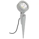 LED Ground spike spot Type No. 2390, IP54, 12W 3000K 1200lm 30°, rotatable, swiveling, dimmable, cast alu, silver matt