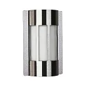 Outdoor Wall luminaire Type No. 6119, IP44, half round, 18 x 28cm, E27 QA55 max. 57W, stainless steel / opal glass