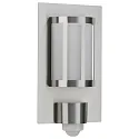 Outdoor Wall luminaire Type No. 6141 with motion detector, IP44, half round, 20 x 35.5cm, E27 QA55 57W, stainless steel