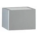 Outdoor Wall luminaire Type No. 61677, 2-sided, square, IP44, width 15cm, G9 QT14 max. 60W, cast alu / glass, silver matt