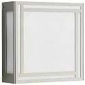 Outdoor Wall and Ceiling luminaire Type No. 6285, IP44, 15.5 x 25.5cm5, E27 QA55 max. 57W, stainless steel / opal glass