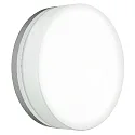 Outdoor LED Wall and Ceiling luminaire Type No. 6307, IP65, Ø 19cm, 12W 3000K 1200lm, silver matt / glass opal