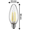 HWH Blulaxa LED Filament Lamp Candle 4,5W E27 warmwhite, glass (clear) CRI > 90