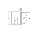 Recessed LED socket luminaire WALL KIT68, IP20, square, 7.5 x 7.5cm, 230V, 1.5W 3000K 70lm, CRi >90, white