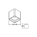 Brumberg downlight DOLOK-S square, with decorative ring, direct / indirect IP20, white matt dimmable