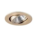 Recessed LED spot, IP20, round, Ø 8.2cm, Plug&Play 350mA, 7W 2700K 740lm 38°, swivelling 30°, matt champaign