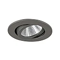 Recessed LED spot, IP20, round, Ø 8.2cm, Plug&Play 350mA, 7W 2700K 740lm 38°, swivelling 30°, matt titanium