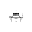 Brumberg recessed luminaire IP20, glossy, transparent dimmable 12W 1280lm 4000K 20-40° 20-40° CRI 80-89