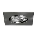 Recessed LED spot INDIWO68, IP20, square, 350mA, 5.5W 3000-1800K 550lm 36°, swivelling, dim2warm, matt nickel