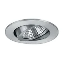 Brumberg Recessed LED spot set, IP65, round, 230V AC, 6W 3000K 650lm 38°, swivelling, matt alu