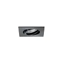 recessed spotlight TIRREL-R GU10 / PAR16 square, swivelling, with spacer GU10 IP20, glossy, black dimmable