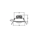 Brumberg Recessed LED spot, IP20, round, 230V AC, 6W 3000K 640lm 38°, swivelling 25°, matt nickel