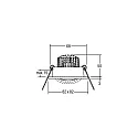 Brumberg Recessed LED spot, IP20, square, 230V AC, 6W 3000K 640lm 38°, swivelling 20°, chrome