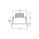 Brumberg recessed spotlight TIRRELDEEP LED DIM round, swivelling, for VDU workstation, set back IP20, aluminium dimmable