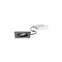 recessed spotlight TIRREL-S LED DIM square, swivelling IP20, glossy, black dimmable