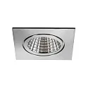 Brumberg Recessed outdoor LED downlight set BB16 incl. converter, V4A, IP54, square, 230V, 6W 3000K 640lm 38°, dimmable, stainless steel