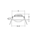 Brumberg Recessed LED spot set BB05, IP20, square, 230V, 6W 3000K 640lm 38°, swivelling 30°, dimmable, chrome