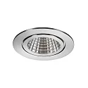 Brumberg Recessed outdoor LED downlight set BB15 with round converter, IP54, V4A, 230V, 6W 3000K 640lm 38°, dimmable, white