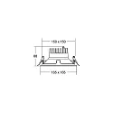 ceiling recessed luminaire APOLLO MIDI square, direct IP20, silver dimmable