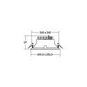 Brumberg ceiling recessed luminaire APOLLO MEGA square, direct IP20, silver dimmable