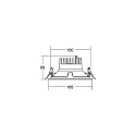 Brumberg ceiling recessed luminaire APOLLO MIDI round, direct IP20, silver, transparent dimmable