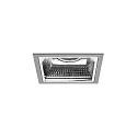 ceiling recessed luminaire APOLLO MIDI square, direct IP20, silver, transparent dimmable