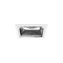 ceiling recessed luminaire APOLLO MIDI square, direct IP20, transparent, white dimmable