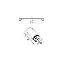 Brumberg track spot PEPA RONDO 25°-55° / 8W cylindrical, DALI controllable, focusable IP20, black matt dimmable