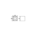 downlight APOLLO MIDI square, switchable, faceted IP20, powder coated, silver 