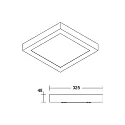 LED panel REFIDO 2CCT / 32.5 X 32.5 CM surface-mounted version, CCT Switch, UGR < 19, switchable