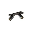 ceiling luminaire TAGES 2 flames, square, long GU10 IP20, black matt dimmable