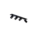 spotlight bar TAGES 4 flames, square, long GU10 IP20, black matt dimmable