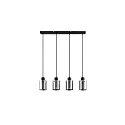 pendant luminaire MURRAY 4 flames, cylindrical E27 IP20, black matt dimmable