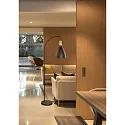 Brumberg floor lamp BRENTHIS down, rigid E27 IP20, wood, black 