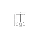 Brumberg pendant luminaire MURRAY 3 flames, cylindrical E27 IP20, black matt dimmable