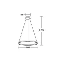 Brumberg pendant luminaire GRAHAM 1-fold, ring shape IP20, black matt dimmable