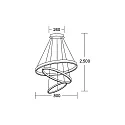 Brumberg pendant luminaire GRAHAM 3-fold, ring shape IP20, black matt dimmable